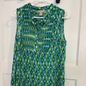 Banana republic factory patterned tank top, medium